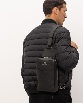 Enrico Mandelli Black leather sling bag 0CROSS7213