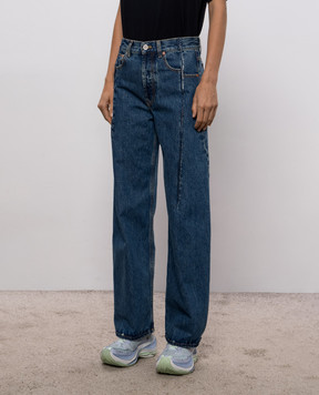 Vetements Blue jeans with logo patch MH27DJ085BL
