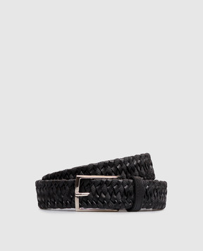 ISAIA Black combination braided belt FB0074PLF65