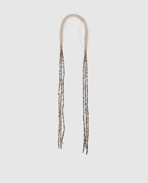 Peserico Brown necklace with monil chain and beads A35506C0CC779