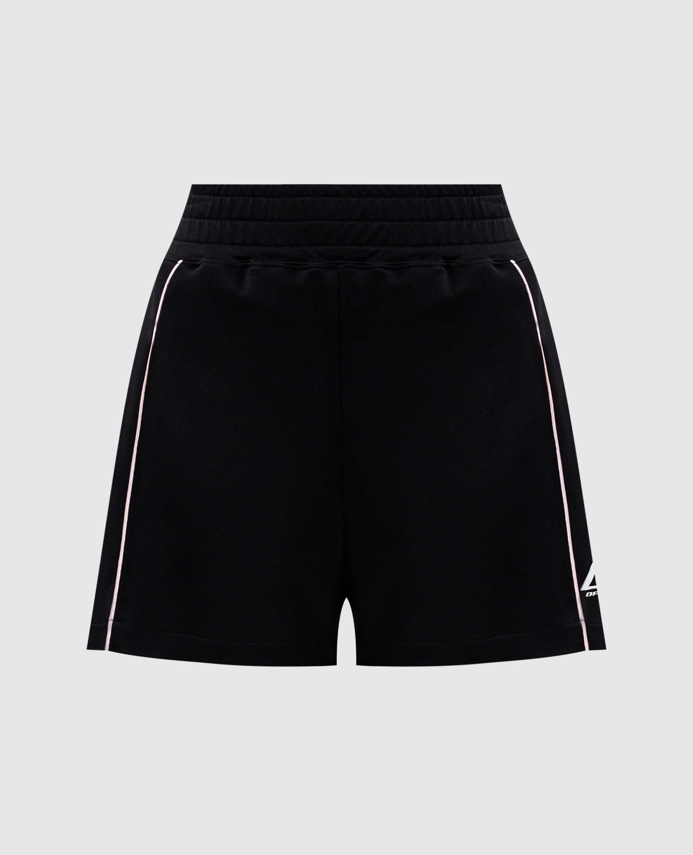 Black shorts with logo print