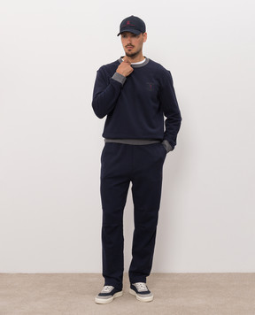 Brunello Cucinelli Blue sweatpants with embroidery MM8263388G