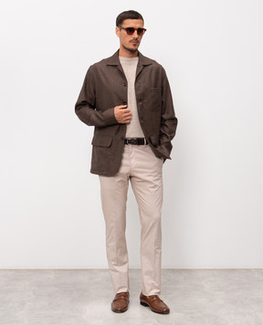 Stefano Ricci Brown shirt made of linen, wool and silk SP008138B127HA