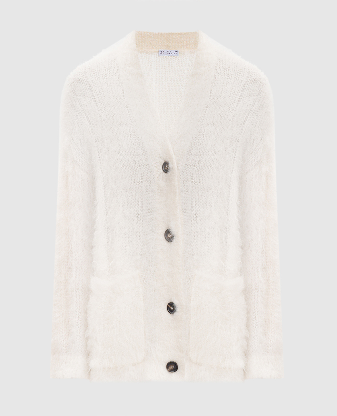 

White wool and silk cardigan Brunello Cucinelli