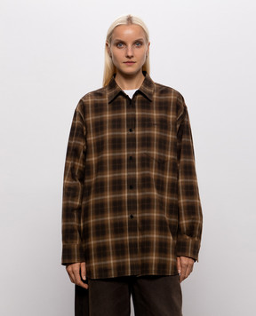 Juun.j Brown checkered shirt JW6964W04D