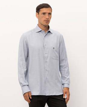 Stefano Ricci Blue shirt with emblem MC008404BN3029