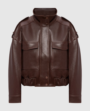 Babe Pay Pls Brown leather jacket 2605ASTON