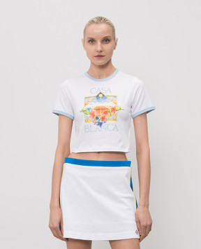 Casablanca White Tennis Landscape T-shirt WSS26JTS01003
