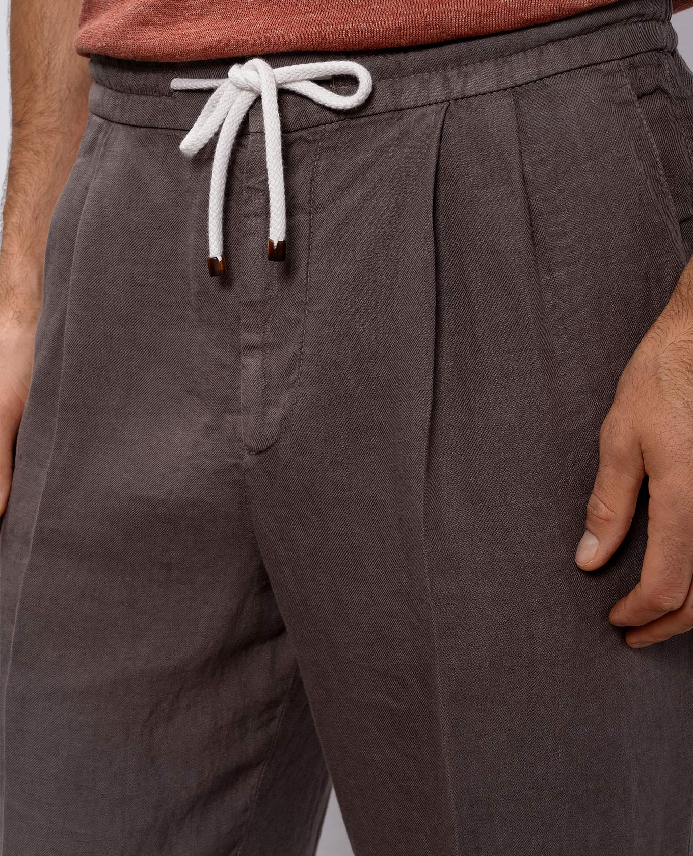 Brown linen pants Brunello Cucinelli 5