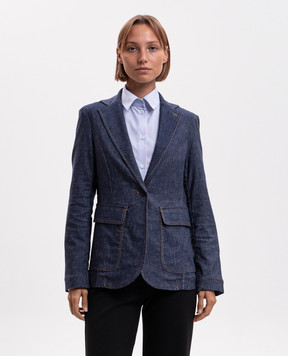 Max & Co CERCHIA blue denim jacket with linen MCOCERCHIA