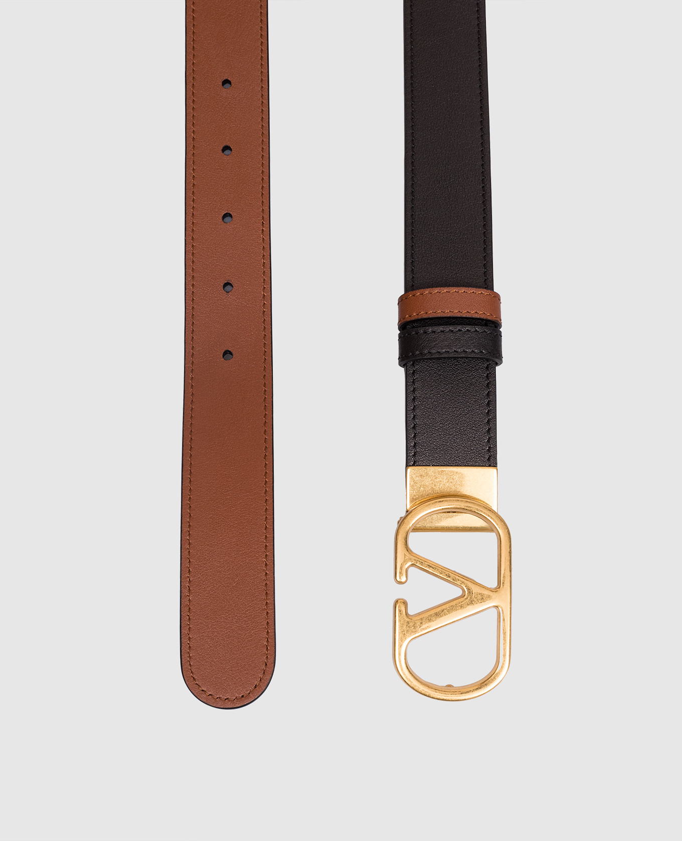 

Reversible leather belt with VLogo emblem Valentino, Black