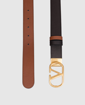 Valentino Reversible leather belt with VLogo emblem 8W2T0SQ3IYR