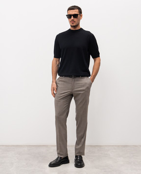 Stefano Ricci Black silk T-shirt K616006G12F26102