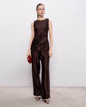 Loulou de Saison Brown KADALA pants with silk KADALA