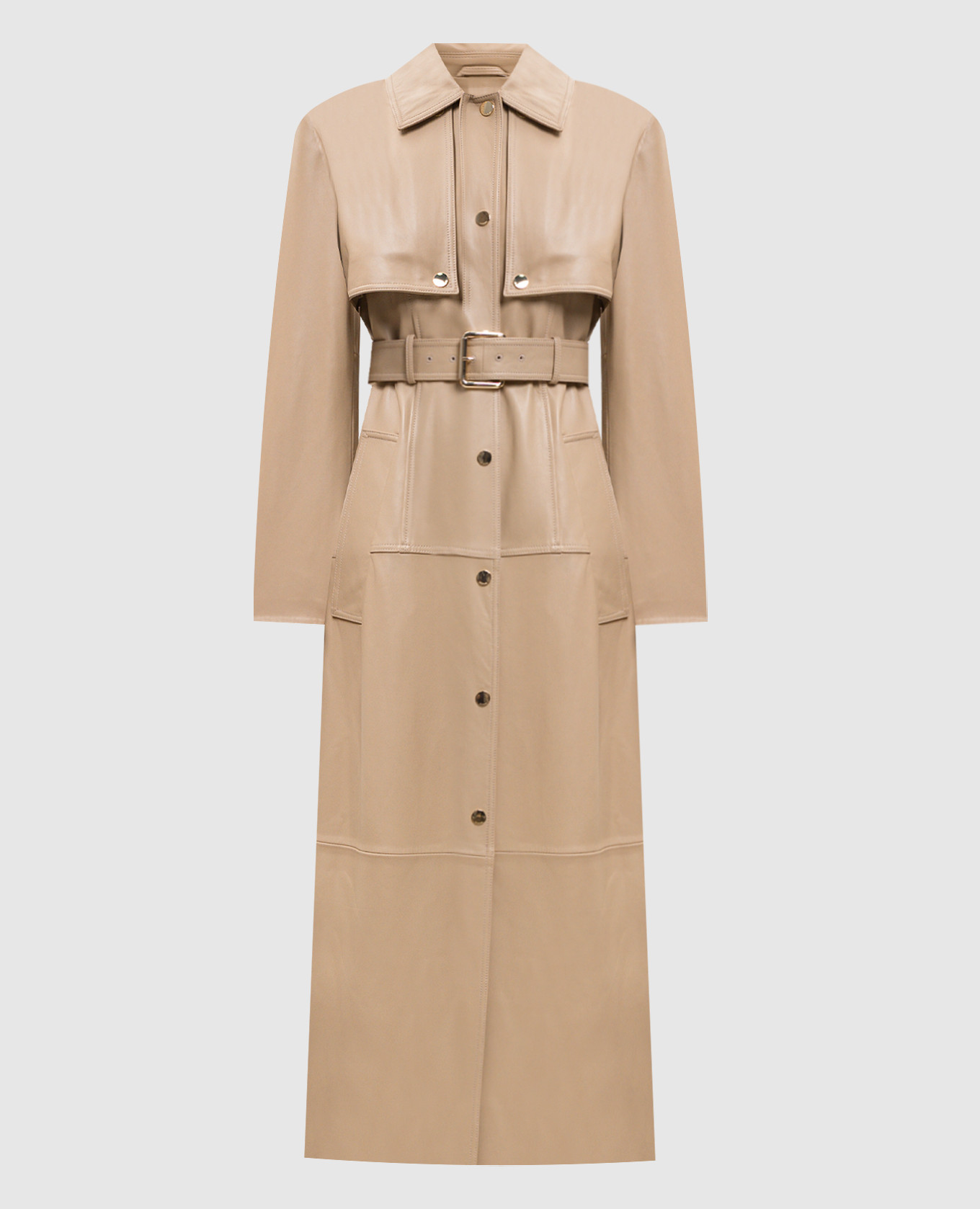 

Beige leather trench coat SPASTE Max Mara Sportmax