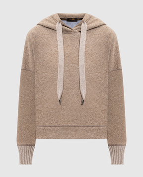 MooRER Brown DAMLA cashmere hoodie DAMLAJDB