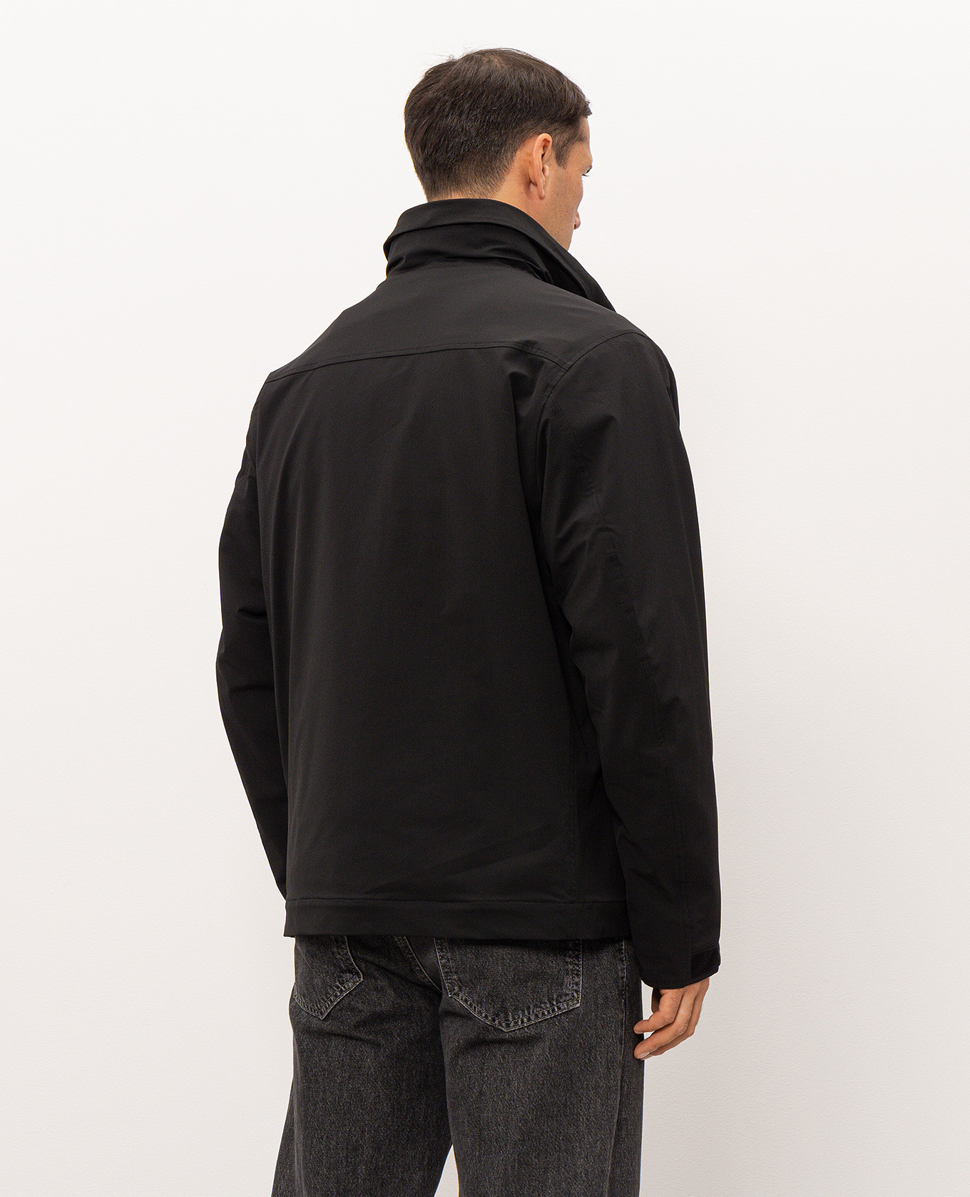 Black jacket with logo print C.P. Company Metropolis 4