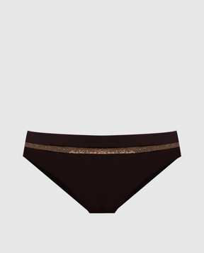Brunello Cucinelli Brown swimsuit panties with a monil chain MQ965VS599
