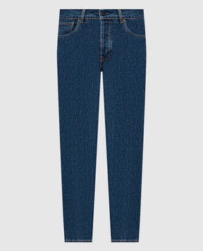 Pini Parma Blue jeans with logo patch JEAMBLCOMF