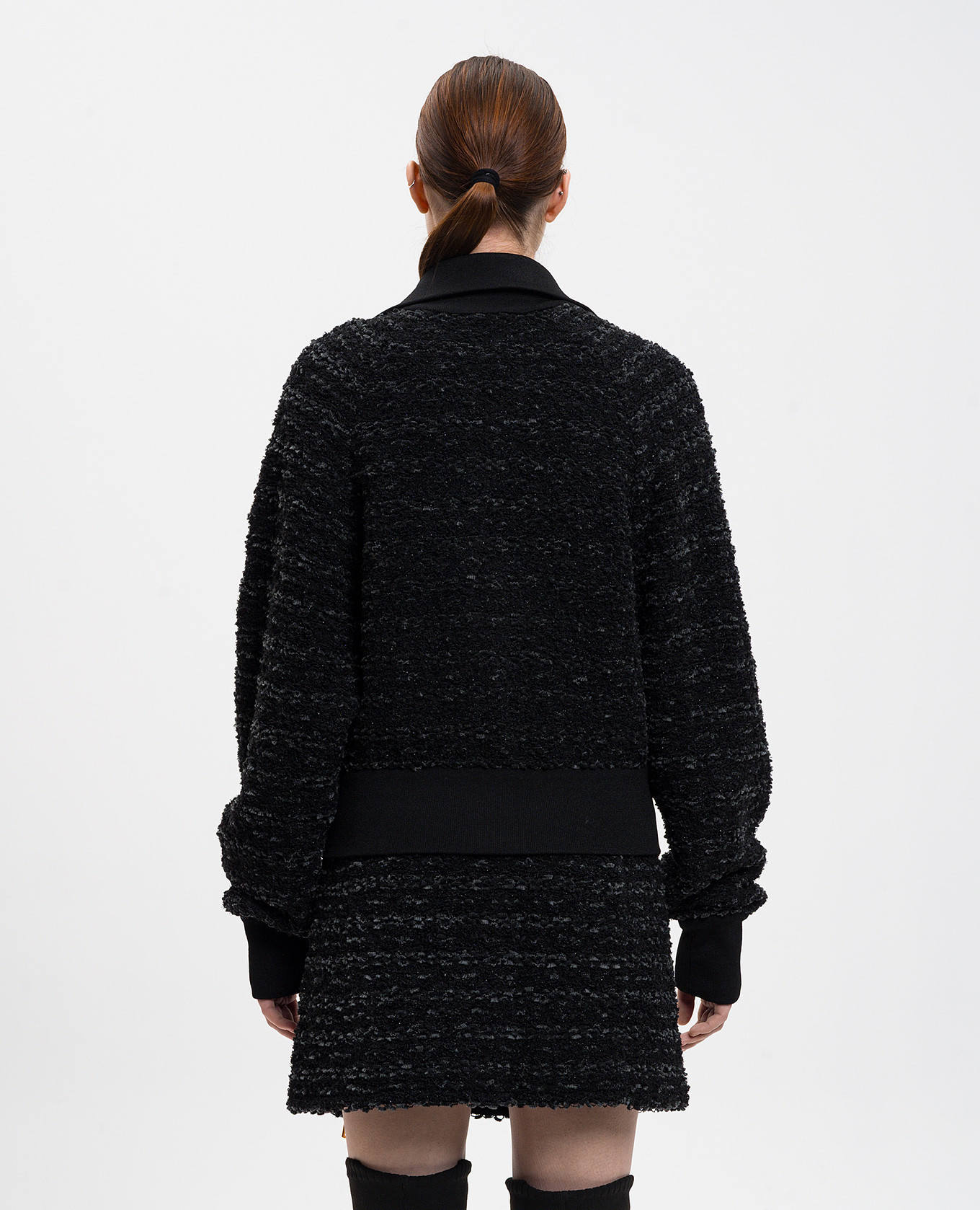 

Black tweed cardigan with hemp Balmain