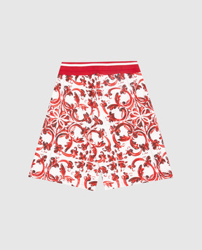 Dolce&Gabbana Children's shorts with Majolica print L4JQR4II7KU26