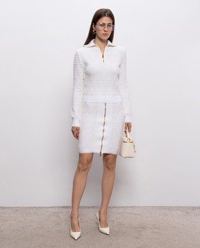 Balmain Ivory tweed skirt with wool HF1LC533KK12