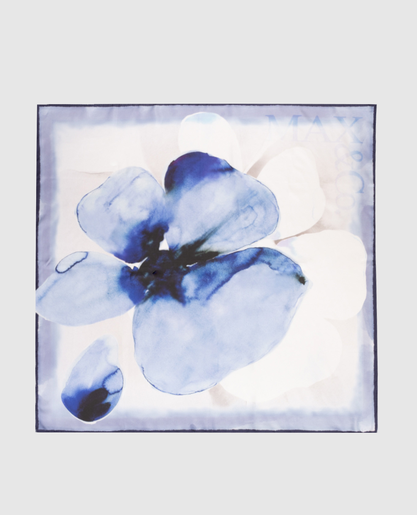 

White silk scarf BATTISTA with watercolor print Max & Co