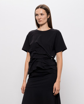 Twinset Black t-shirt with drape 262LI2XEE