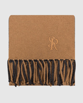 Stefano Ricci Reversible cashmere scarf with fringe K606040SCIF26305