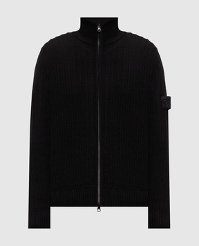 Stone Island Black wool and cashmere cardigan L2S155100054S00FL