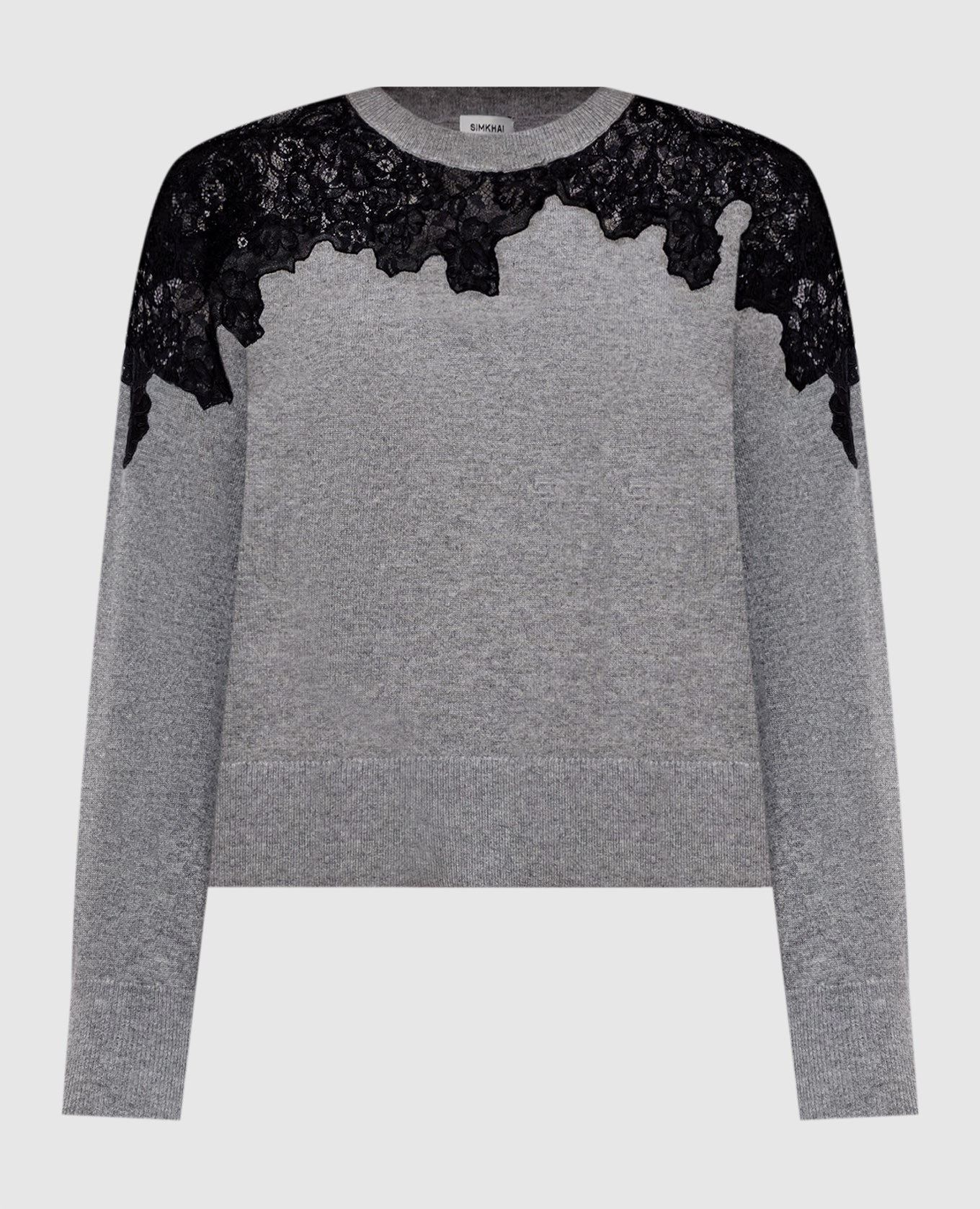 Gray cashmere jumper with lace Simkhai