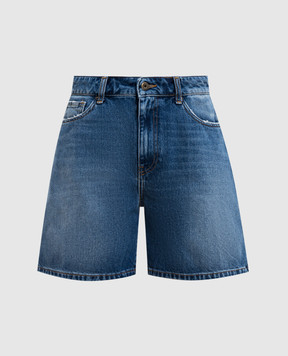 Solotre Blue denim shorts with a distressed effect M1AB0142