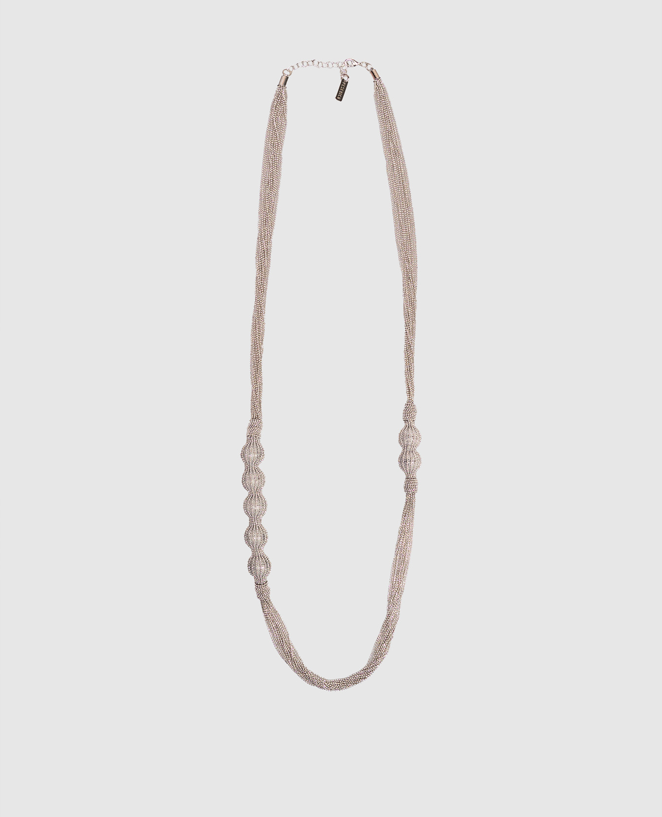 Silver necklace with spheres