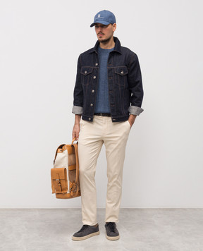 Brunello Cucinelli Blue linen t-shirt M2L707800