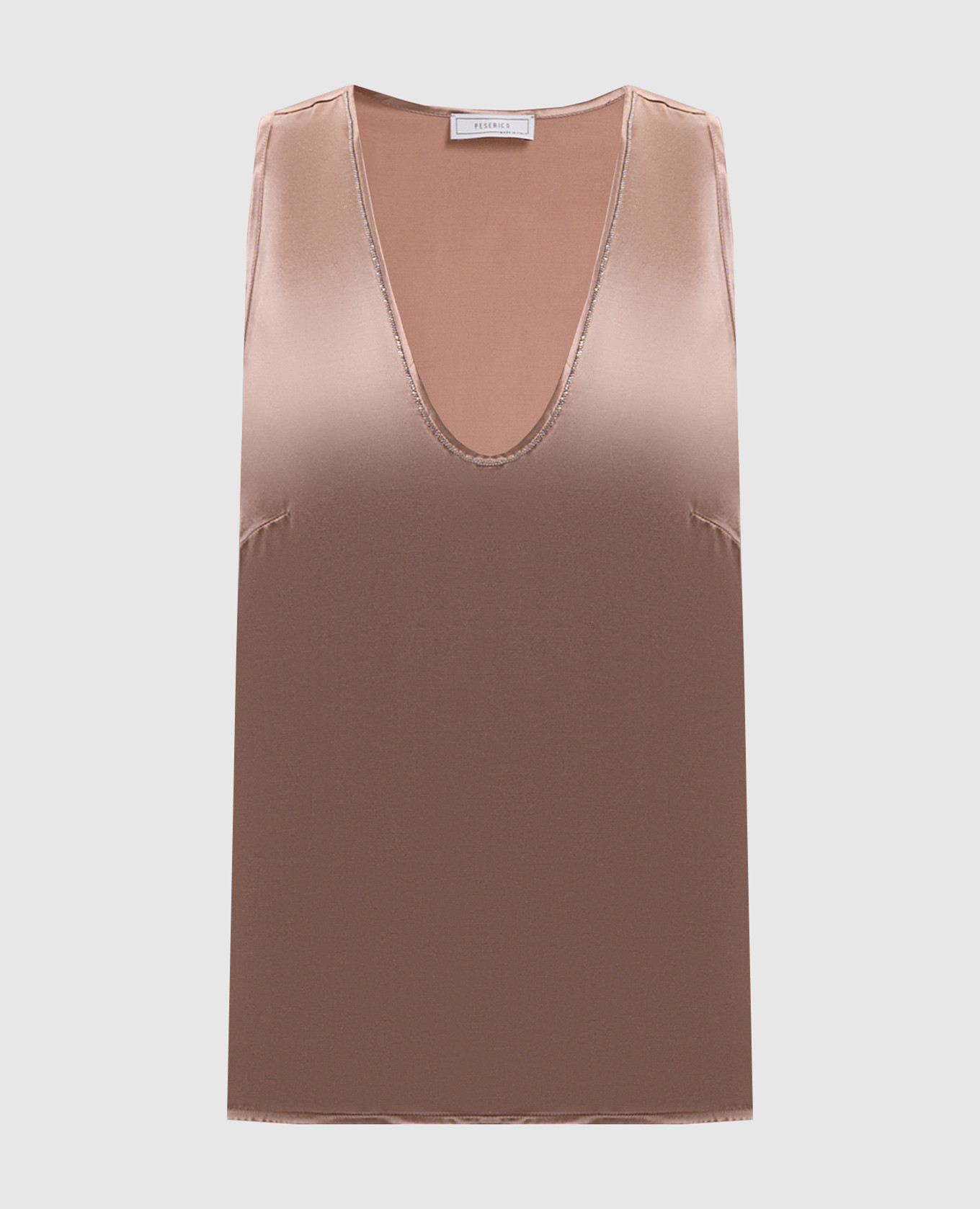 Brown top with monil chain