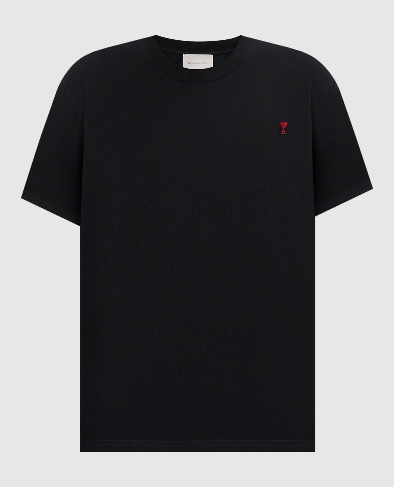 Black T-shirt with embroidered emblem