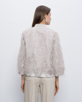 Peserico Beige jacket with fringe E2107104740
