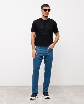 Stefano Ricci Black T-shirt with embroidered emblem MNH6205260803