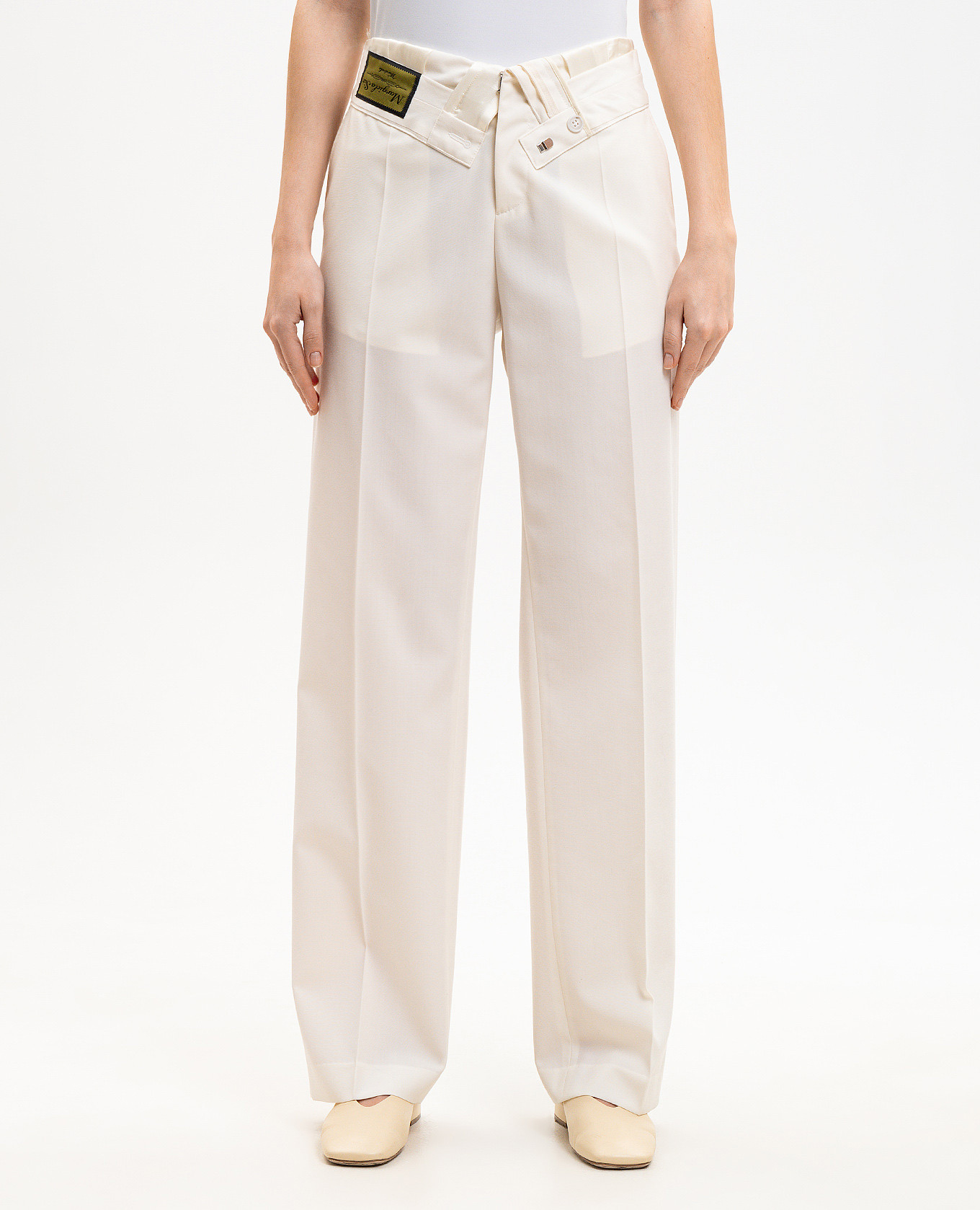 

Ivory wool trousers with lapels Maison Margiela MM6, Beige