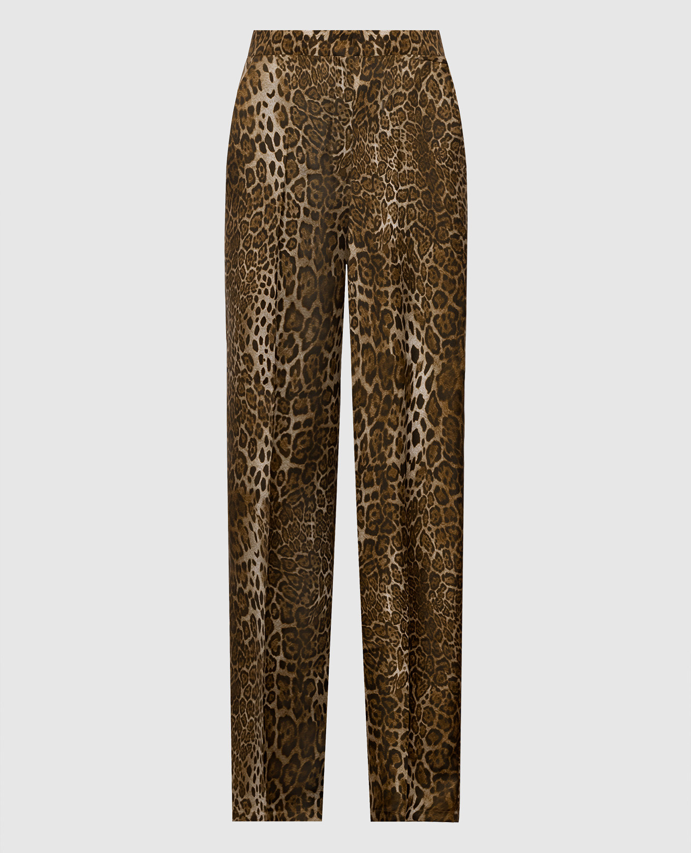 TROMANA brown leopard print silk pants