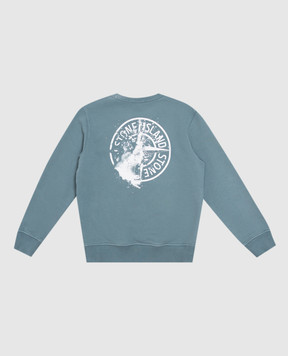 Stone Island Children's blue sweatshirt with print L2S166100014S051414