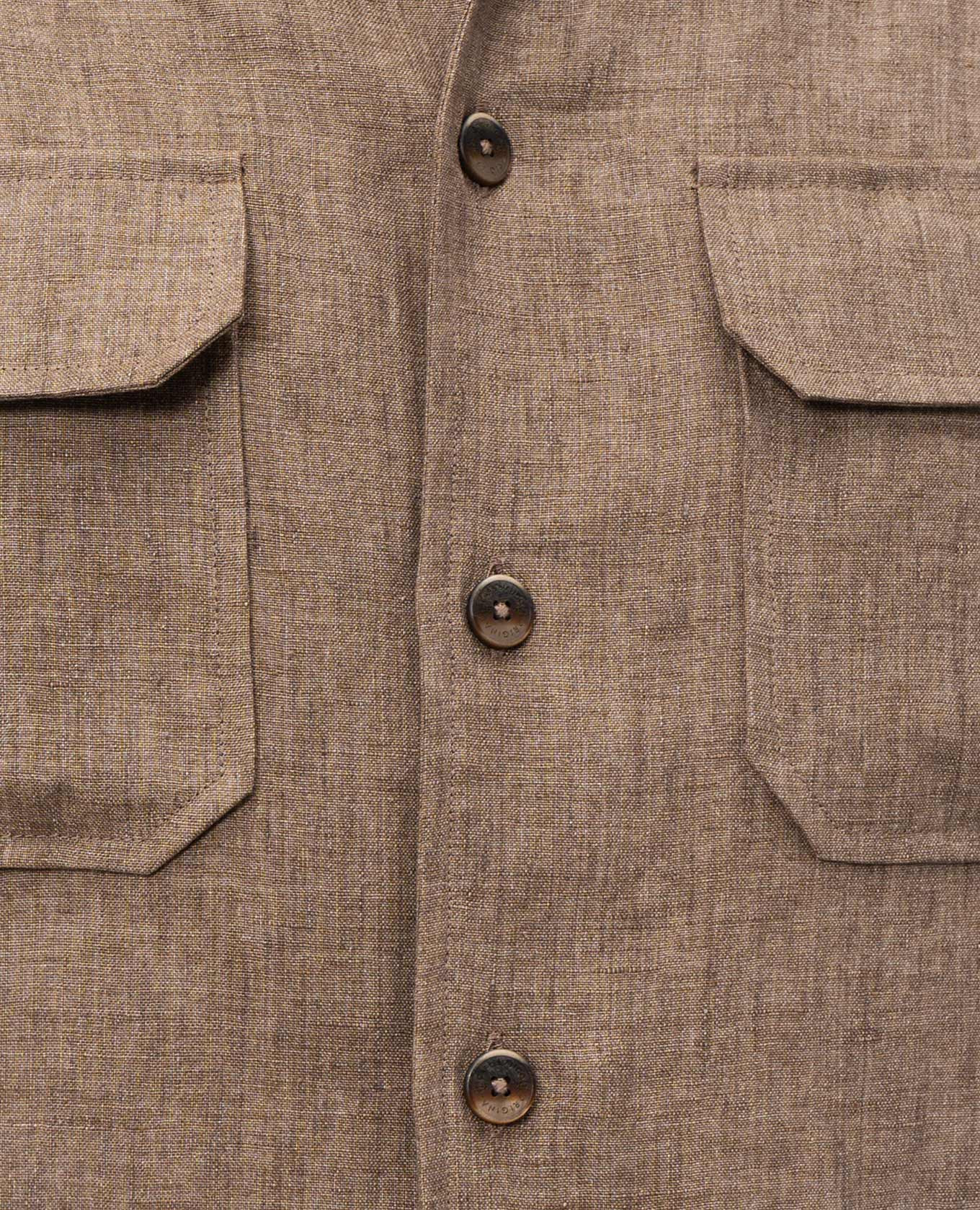 

Brown linen straight-cut shirt CAPOBIANCO