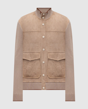 Canali Brown combination jacket LE00298O70491