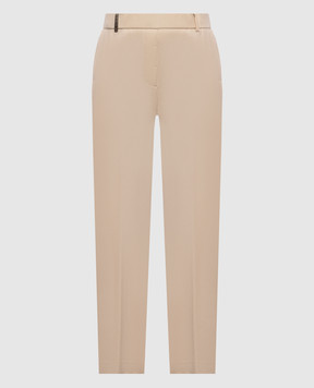 Peserico Beige wool pants with lurex A0419703359
