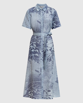Simkhai Audria blue floral print shirt dress 1261193SW