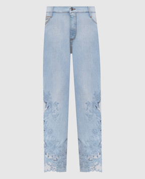 Ermanno Scervino Blue jeans with lace D487P300APTQW