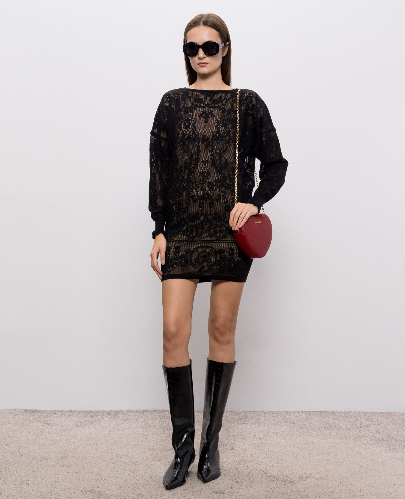 Black dress with a pattern Twinset 2