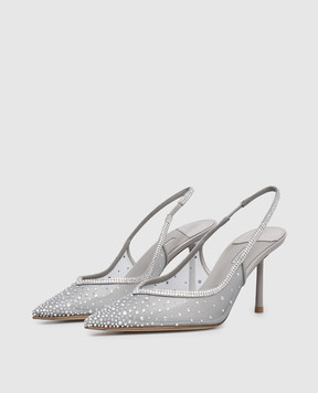 Le Silla NICOLE gray slingbacks with crystals 4247D080BYPPGSL