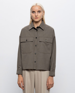 Max Mara Weekend Brown RADURA shirt with wool WKDRADURA