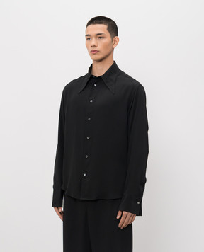 Ami Paris Black shirt with silk HSH816AC0020